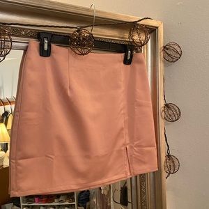 Satin pink mini skirt